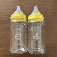 広口ガラス哺乳瓶 240ml 2本セット スマートエンジェル 西松屋 乳首付き