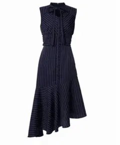 Stripe asymmetry hem dress　riu