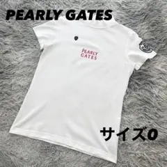パーリーゲイツ　モックネック　半袖シャツ　ホワイト　サイズ0