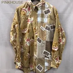 O270☆ ピンクハウス PINK HOUSE シャツ 長袖 ブラウン クマ