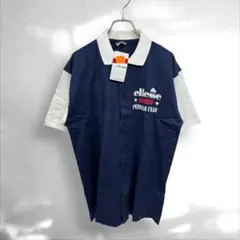 未使用品　エレッセellesse 半袖ポロシャツ ネイビー/ホワイトL（D0