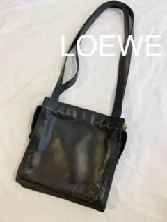 ロエベ LOEWE ヴィンテージ レザー アナグラム ブラック ショルダーバッグ