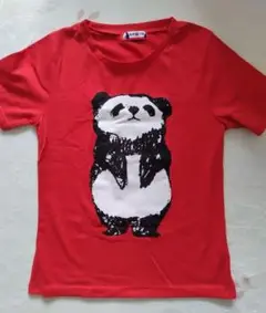 パンダ　半袖Tシャツ Mサイズ　赤