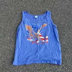 【ヴィンテージ】US古着 ノースリーブ Tシャツ 星条旗 アメリカ製 XL
