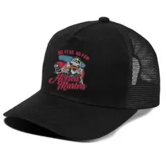 メッシュキャップ　アメカジ　英字　ヴィンテージ風　黒　 帽子