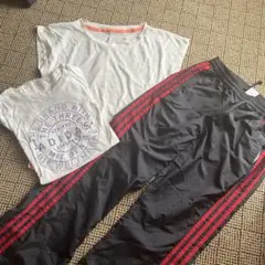 adidas トレーニングパンツとTシャツセット M／Ｌ