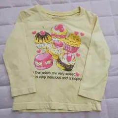 【美品】キッズ　カットソー　長袖　ロンT　スイーツ　Tシャツ イエロー　100
