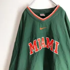 90s古着 NIKE ナイキ センタースウッシュ カレッジ ナイロンプルオーバー