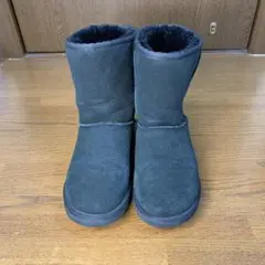 UGG アグ ムートンブーツ 24㎝ ボア ブラック 黒 アグオーストラリア