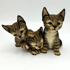 猫の置物 キジトラ猫置物 3兄弟