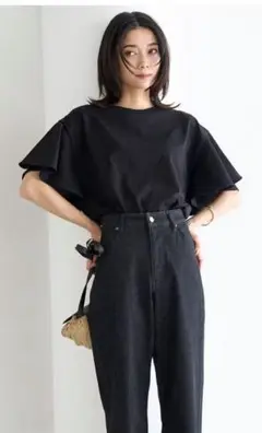 アンフィーロ　【UVカット/接触冷感】フレアスリーブ Tシャツ Sサイズグリーン