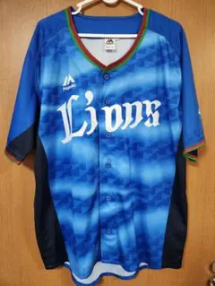 埼玉西武ライオンズ　マジェスティック　ユニフォーム ブルー　応援　L