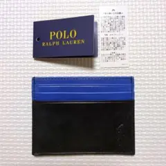 Polo Ralph Lauren レザー カードケース 黒/青