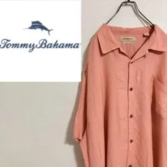 【人気】Tommy Bahamaトミーバハマ　半袖シャツ　シルク　ピンク　3XL
