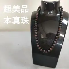 910 超美品　本真珠　ブラックパール　黒　茶色　ネックレス