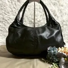 【未使用級】CHARLES JOURDAN フォーマル ハンドバッグ 黒 レザー