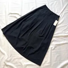 タグ付き 美品 黒 フレアスカート ベーシック シンプル 綺麗め ロングスカート