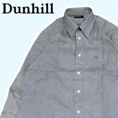 日本製古着 dunhill ダンヒル 長袖刺繍入シャツ L～XL　クリーニング済