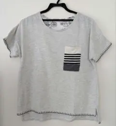ソウルベリー ポケット付きグレーTシャツ M