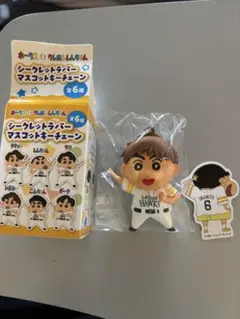 ホークス　クレヨンしんちゃん　ラバーマスコットキーチェーン　ステッカー今宮健太