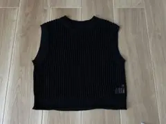 ＊GU ニットベスト メッシュベスト　ノースリーブ　ブラック L