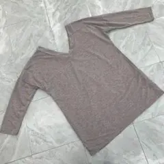 2plus8 Vネック 七分袖 カットソー グレー シンプル Mサイズ