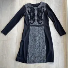 【美品】NbyA（仁科亜希子）長袖　ワンピース　黒　9号