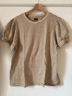 【美品】GAP Lサイズ　ボーダーTシャツ　半袖　ブラウン