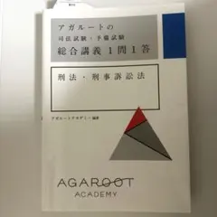 アガルートの司法試験・予備試験 総合講義1問1答 刑法・刑事訴訟法