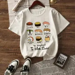 レディース　おもしろＴシャツ　半袖　食べ物柄