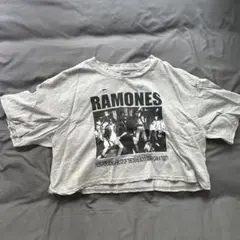 RAMONES クロップドTシャツ グレー