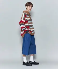 6 ROKU ロク　コットンミリタリーモチーフショートパンツ 6(ROKU)＞ジョーゼット ストレート タック パンツ