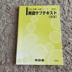 英語サブテキスト (文法) 2024年版　河合塾　大学受験