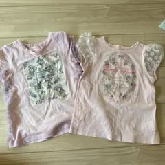 120 メゾピアノ　2点セット　Tシャツ　ピンク