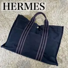 【美品】エルメス ハンドバッグ ナイロン HX20 フールトゥ MM 黒 A4可
