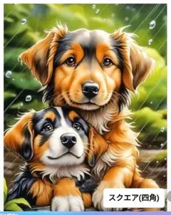 ダイヤモンドアート 30✕40 スクエア(四角型)　犬の親子