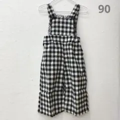 チェック柄サロペット　90