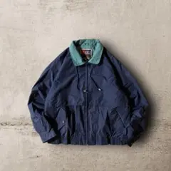 US古着vintageハリントンジャケット短丈スイングトップCBOYネイビーXL