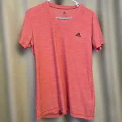 美品adidas ピンク Vネック TシャツM