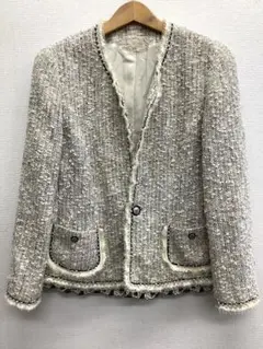 【美品‼︎】Rossa ロッサ ノーカラージャケット ベージュ系 XL