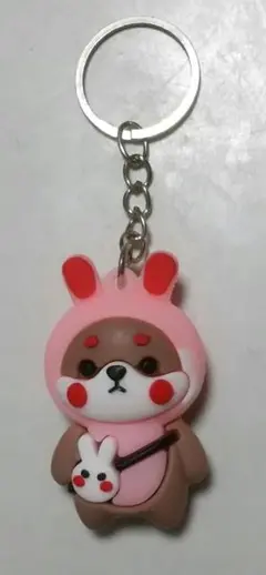 【未使用】着ぐるみ 柴犬キーホルダー(ピンク)