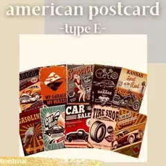 ポストカード　アメリカン　レトロ　車　バイク　アメカジ　コラージュ　紙もの