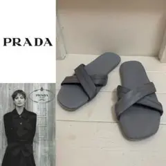 PRADA プラダ ITALY製 ルームシューズ スリッパ 室内履き グレー