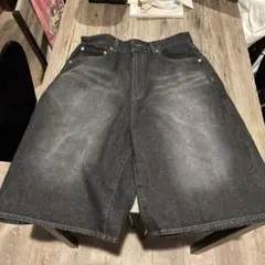 ダークグレー デニム ハーフパンツ