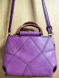 パープル レザー ハンドバッグ