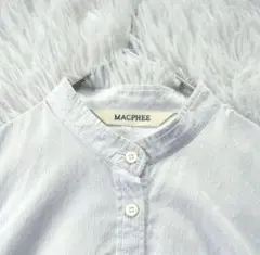 MACPHEE ライトブルー ペプラムシャツ 長袖