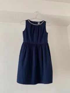 jcrew キッズライン　crewcuts ワンピース ネイビー　ビジュー　10