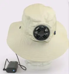コカゲルファン付きバケットハット ベージュ 58cm