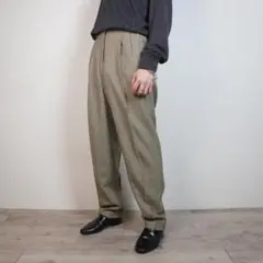 MUNSINGWEAR 千鳥柄２タックスラックスパンツ ブラウン系/UW184