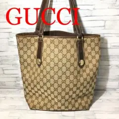 ※⑨GUCCI グッチ トートバッグ GGキャンバス ブラウン